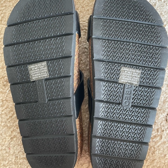 Abeo Lanai Black Nubuck Slide Sandals with Metatarsal Support Women’s US Size 7 - Picture 3 of 5